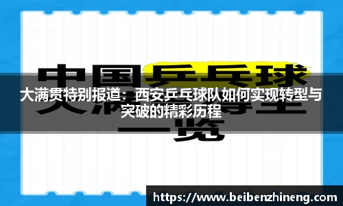 大满贯特别报道：西安乒乓球队如何实现转型与突破的精彩历程
