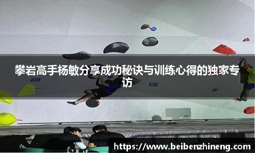 攀岩高手杨敏分享成功秘诀与训练心得的独家专访
